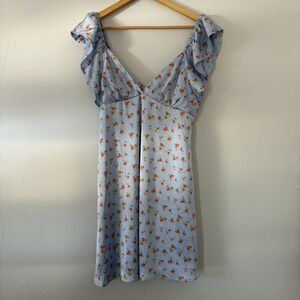 Alter'd State Blue Floral Print Mini Dress Women Size Large